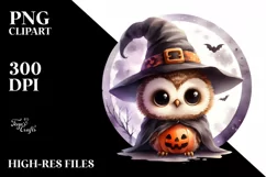 Cute Baby Owl Halloween PNG Product Image 1