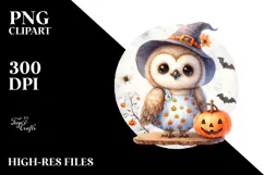 Cute Baby Owl Halloween PNG Product Image 2