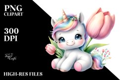 Cute Baby Unicorn | Watercolor Pastel Product Image 1