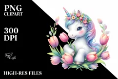 Cute Baby Unicorn | Watercolor Pastel Product Image 1