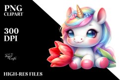 Cute Baby Unicorn | Watercolor Pastel Product Image 1