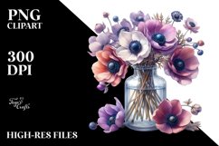 Bottle Anemone Watercolor Clipart Product Image 3