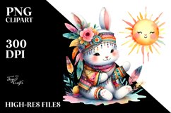 Cute Baby Rabbit | Watercolor Boho Product Image 3