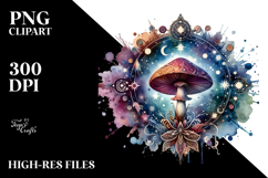 Vibrant Celestial Mushroom Tarot PNG Product Image 2