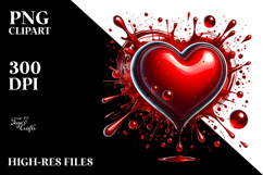Glossy Red Heart PNG Product Image 2