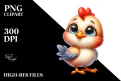 Watercolor Baby Rooster Standing | Clipart Product Image 2