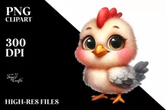 Watercolor Baby Rooster Standing | Clipart Product Image 1