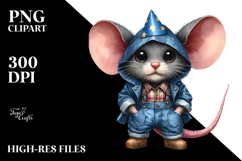 Expressive Baby Mouse in Raincoat | Clipart Product Image 2