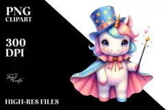 Colorful Baby Unicorn with Magician's Cape Product Image 1