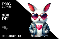 Easter Bunny with Heart es, Colorful PNG Product Image 2