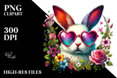 Easter Bunny with Heart es, Colorful PNG Product Image 2