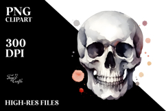 Simple Skull Watercolor PNG Product Image 2
