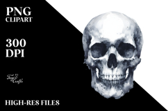 Simple Skull Watercolor PNG Product Image 2