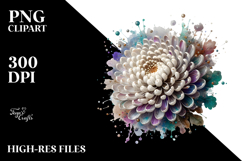 Chrysanthemum with Metallic Accents PNG Product Image 2