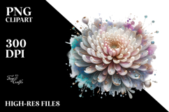 Chrysanthemum with Metallic Insertions PNG Product Image 2
