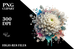 Material Chrysanthemum Watercolor Splash PNG Product Image 2