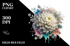 Material Chrysanthemum Watercolor Splash PNG Product Image 2