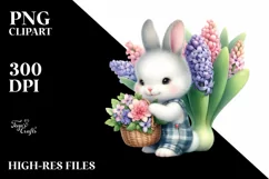 Detailed Whimsical Cute Baby Bunny | Clipart Product Image 1