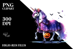 Vibrant Halloween Unicorn PNG Product Image 2