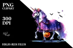 Vibrant Halloween Unicorn PNG Product Image 2