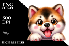 Watercolor Baby Cartoon Akita PNG Product Image 2