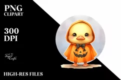 Cute Baby Duck Halloween PNG Product Image 1