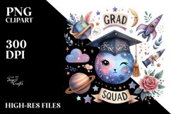 Watercolor Grad Squad | Clipart Product Image 3