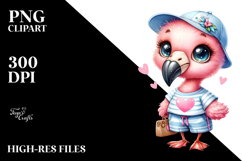 Energetic Baby Flamingo, High-Res PNG Product Image 2