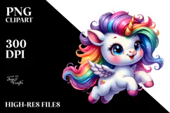 Jumping Baby Unicorn, PNG Product Image 2
