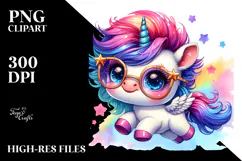 Cute Baby Unicorn Jumping PNG Product Image 2