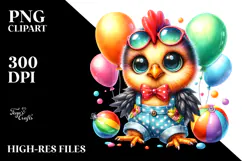Vibrant Crazy Eyes Baby Rooster PNG Product Image 2