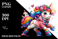Vibrant Running Unicorn, Transparent PNG Product Image 2