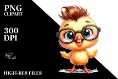 Funny Baby Chicken Standing 2 Legs | Clipart Product Image 1