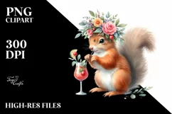 Young Squirrel Adorned With Wreath of Flowers Product Image 3
