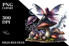 Gothic Fairy on Mushroom PNG Product Image 2