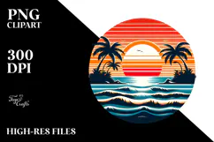 Retro Tropical Island Sunset, 20 oz Tumbler Product Image 2