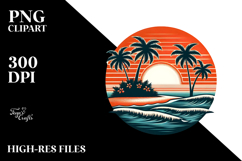 Retro Tropical Island Sunset, 20 oz Tumbler Product Image 2