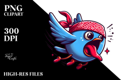 Playful Bird with Bandana PNG Product Image 2