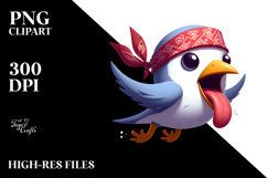 Playful Bird with Bandana, PNG Product Image 2