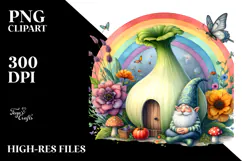 Colorful Vegetable Gnome House | Sublimation Clipart Product Image 2