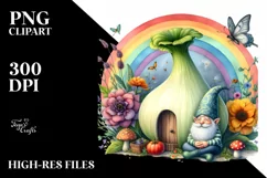 Colorful Vegetable Gnome House | Sublimation Clipart Product Image 1