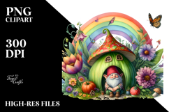 Colorful Vegetable Gnome House | Sublimation Clipart Product Image 2