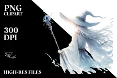 Simple Sorceress Watercolor PNG Product Image 2