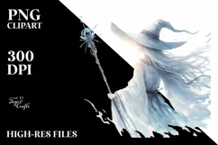Simple Sorceress Watercolor PNG Product Image 1