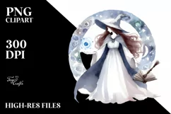 Simple Sorceress Watercolor PNG Product Image 1