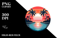 Retro Tropical Island Sunset, 20 oz Tumbler Product Image 2