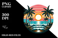 Retro Tropical Island Sunset, 20 oz Tumbler Product Image 2