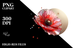 Glossy Poppy Abstract, High-Res PNG Product Image 2