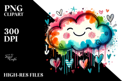 Colorful Digital Cloud PNG Product Image 2