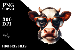 Funny Cow with Sunglasses PNG Product Image 2
